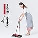 UDAODFA Premium Broom and Dustpan Set with Long Handle, Self-Cleaning Broom Bristles Ideal for Kitchen, Home and Lobby Broom and Dustpan Combo (Orange)