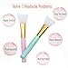 Lemoncy 2 pc Silicone Facial Mask Brush Hairless Face Mask Brush Makeup Applicator Brush Mask Mud Brush Tools Mask Applicator Makeup Cosmetic Brush for Facial Eye Body Mask DIY Needs