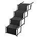 Pet Dog Car Step Stairs, Accordion Metal Frame Folding Pet Ramp for Indoor Outdoor Use, Lightweight Portable Auto Large Dog and Cat Ladder, Great for Cars, Trucks and SUVs Cargo, Couch and High Bed