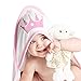 Organic Bamboo Baby Hooded Towel with A Cute Animal Scrubber | Super Soft and Absorbent | Baby Towel with Hood | Kids Hooded Bath Towel | Perfect as a Baby Girl Shower Gift - Pink - My Little Royal