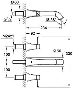 GROHE 20415IG0 Grandera Three-Hole Basin Mixer Tap - Image 4