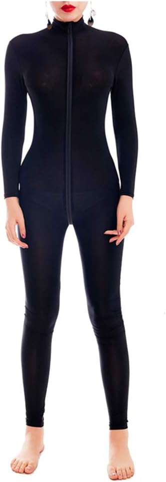 ADESUGATA Women One Piece Unitard Bodysuit Skin Tight Sexy Underwear Long Sleeve