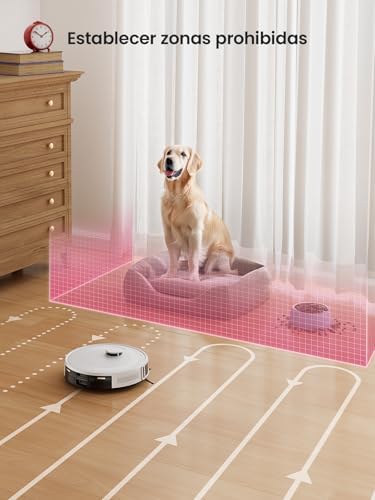 Aspirador robô M2 e esfregão com mapeamento 3 em 1, sucção potente de 6000 Pa, navegação dtoF mapeamento inteligente, limpeza personalizada, 140 min de autonomia, WiFi/App/Alexa/i Watch, 2.4G e 5G