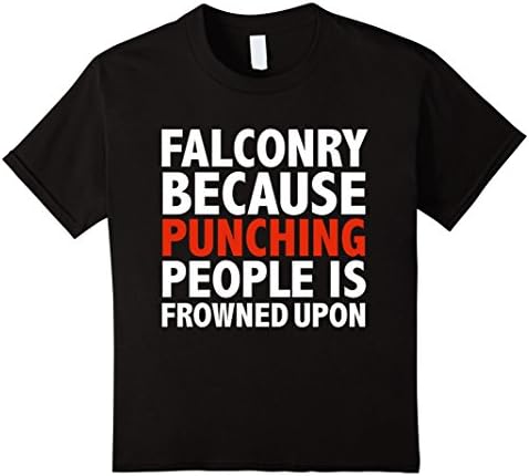 Kids Falconry because punching people is frowned upon fun t-shirt 12 Black