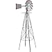 COLIBROX 8ft. Ornamental Garden Windmill, Galvanized with Red Tips