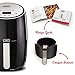 DASH Compact Electric Air Fryer + Oven Cooker with Digital Display, Temperature Control, Non Stick Fry Basket, Recipe Guide + Auto Shut Off Feature, 1.6 L, up to 2 QT, Black