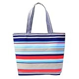 Canvas Bag,Paymenow Fashion Lady Color wavy stripes Shopping Handbag Shoulder Tote Purse