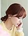 Lujuny Cute Jewelry Big Ball Alloy Shell Pearl Flower Double Side to Wear Earrings Studs with Gift Box for Women Girls, 1 Pair (Cream)
