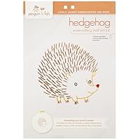 Penguin & Fish Hedgehog Round Stitched Embroidery Kit, 8"