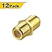 VCE 12-Pack Gold Plated F-Type Coaxial RG6 Connector,Cable Extension Adapter primary
