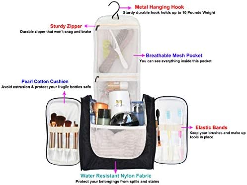 Hanging Toiletry Bag Extra Large Capacity | Premium Travel Organizer Bags For Men And Women | Durable Waterproof Nylon Bathroom, Shower, Makeup Bag For Toiletries, Cosmetics, Brushes 2 Hanging Toiletry Bag Extra Large Capacity | Premium Travel Organizer Bags For Men And Women | Durable Waterproof Nylon Bathroom, Shower, Makeup Bag For Toiletries, Cosmetics, Brushes