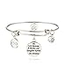 Charmire Expandable Inspirational Bangle Bracelets (White Gold-The Love Between Daughter and Mother Knows no Distance)