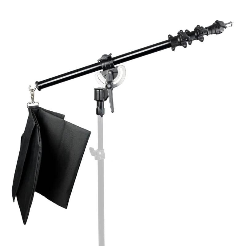 Pixapro 66-160cm Heavy Duty Boom Arm Kit Photography Lighting Video Studio Camera Light Photoshoot Lighting Portable Filming Lights Professional Accessories (With Hinge)