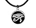 exoticdream Egyptian Udjat Eye of Ra Horus Scarab Pewter Pendant + 18