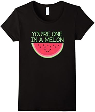 Women's You're One In A Melon Kawaii Watermelon T-Shirt Large Black