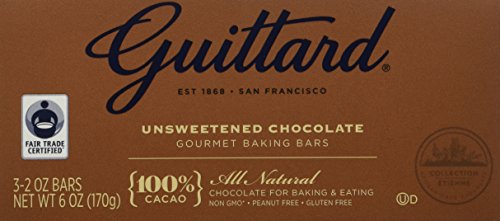 Guittard, 100% Unsweetened Chocolate Baking Bar, 6oz Package (Pack of 4)4