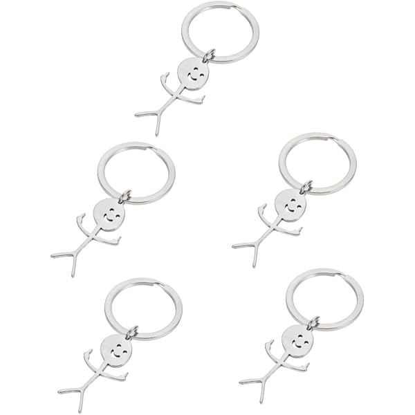 Wacky Key Rings Mini Cartoon Keyrings WRITWAA 5pcs Funny Finger Keychains - Silver ...