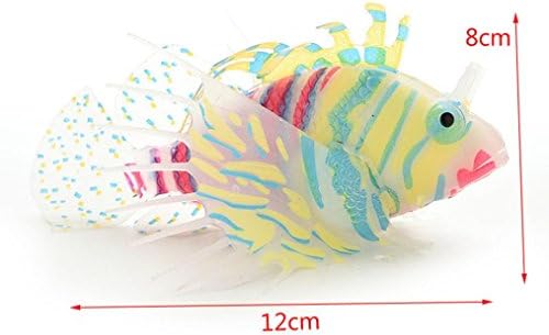 Vacally Artificial Fish Aquarium Decorative Lamp Virtual Ocean in Motion Aquarium Artificial Fish Silicone Lionfish Floating Decorations