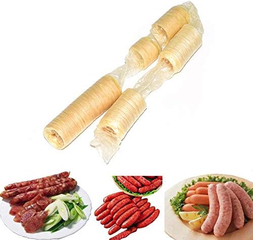 Wustrious 14M 26MM Grilled Sausage Dry Sausage Sausage hot Dog Collagen casing - Collagen Shell, Suitable for Homemade Snack Bars, Pepperoni, etc.