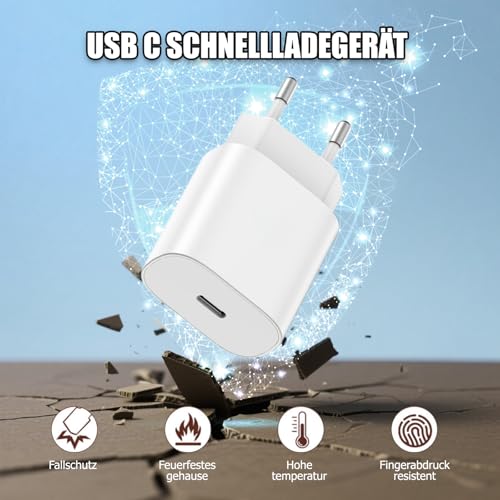 iPad Charger with iPad Charging Cable Original, 25 W USBC Power Supply Plug Quick Charger 1 m USB C Cable Fast Charging Cable for iPhone 17 16 15 Pro Max/Plus, iPad Pro 12.9/11, iPad Air 4/5 Gen,iPad Mini