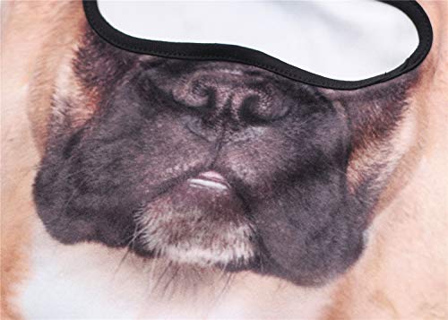JIUSY 3D Animal Ears Fleece Thermal Hood Balaclava Neck Warmer Face Mask for Cold Weather Winter Outdoor Sport Motorcycle Cycling Riding Ski Snowboard Halloween Party French Bulldog MDD-26