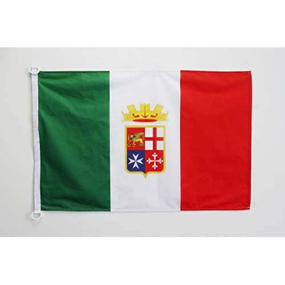 AZ FLAG - Italian Navy Flag - 2x3 Ft - For Outdoor - Italy Military Banner Knitted Polyester with Two Plastic Rings - Fade Resistant - Vivid Colors - 2' x 3' Feet - 90x60 Cm