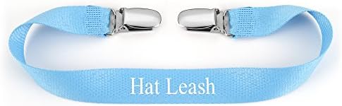 Hat Leash Hat Clip - Don't Lose Your Hat - Great For Sailing, Boating, Anything Outdoors! "Made in America" - Light Blue