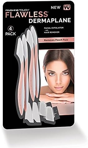 As Seen On TV Flawless DERMAPLANE Facial Exfoliator and Hair Remover (1 Pack of 4)