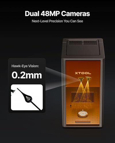 xTool F2 Ultra UV Laser Engraver, 5W UV Laser, 3D Inner and Fine Glass Engraving, Dual 48MP Cameras, 15,000 mm/s High Speed, AI Powered 2D-to-3D Software, Ultra-Precise Detail on Glass Plastic Acrylic