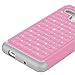 Fierce XL Case, EC™ Hybrid [Dual Layer] [Drop Protection] Studded Rhinestone Crystal Bling Protective Case Cover For Alcatel OneTouch Fierce XL (Pink+Gray)