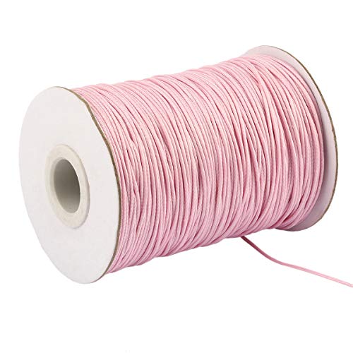 Yzsfirm 1 Roll 1mm Waxed Cord 175 Yards Thread Spool String Light Pink Tag Rope for Jewelry Sewing and Necklace Shoelaces DIY Making - Thumbnail 4
