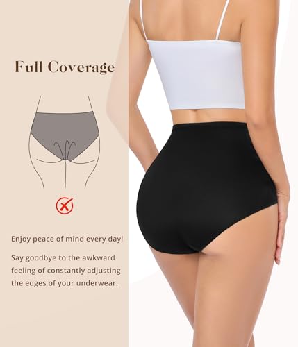 UMIPUBO Women's Panties High Waisted Briefs Seamless Briefs High Waist Invisible Underwear Comfortable and Soft Elastic Underwear Women