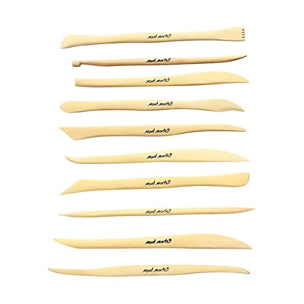 Mont Marte Modellier-Werkzeug aus Holz â 10 Doppelseitige Sculpting Werkzeuge in verschiedenen Formen â Ideal fÃ¼r das Bearbeiten von Ton – Bild 5