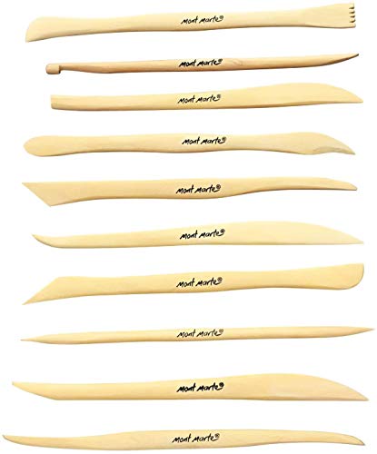 Mont Marte Modellier-Werkzeug aus Holz â 10 Doppelseitige Sculpting Werkzeuge in verschiedenen Formen â Ideal für das Bearbeiten von Ton – Bild 5