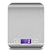 Digital Kitchen Scale Food Scale Weighing Lightweight Portable Mini Measuring Scale Multi functional Volume Measurement Gram Scale 11lb 5kg Silver Stainless Steel (Batteries Included)-White