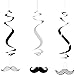 Fun Express Paper Mustache Dangling Swirls Set, (12 Count)