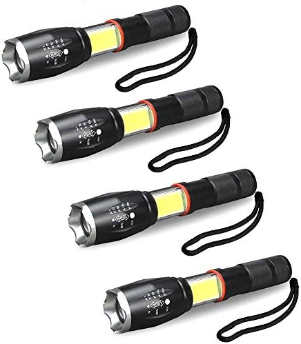 4Pcs Military Grade Tactical Flashlights TACLIGHT PRO Elite Flashlight + Lantern in-1 with Zoom, Magnetic Base As Seen On TV Taclight Pro Flashlights with COB LED Lantern