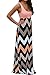 ChongXiao Women Summer Sleeveless Boho Wave Striped Beach Chevron Maxi Dress(FBA) (S, Pink)