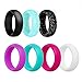 Ubearkk Silicone Wedding Ring, Silicone Wedding Band 7 Pack for Men and Women Esigned for Comfort, Fitness, Exercise, Weight Lifting/Training, Running, Rubber Rings Band (Size 5)