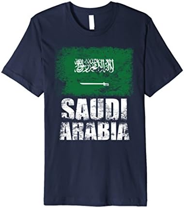 Mens Saudi Arabia Flag T-Shirt | Saudi Arabian Flag KSA Tee 2XL Navy