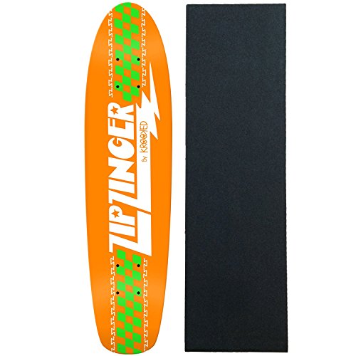 Krooked Skateboard Cruiser Deck Zip Zinger Classic Orange 7.