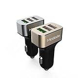 MCDODO Smart Car Charger with Quick Charge 3.0 Multi Safe Protection 3-Ports Fast Rapid USB Charger Adapter for Galaxy, S7/S6/S6 Edge,Apple iphone 7/7plus, LG G5,Nexus 6P/5X HTC, Samsung (Gold/Black)
