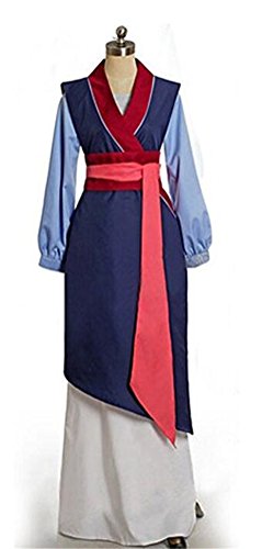 Mulan Costume for Women, Adult Deluxe Halloween Cosplay Dress Hua Mu Lan