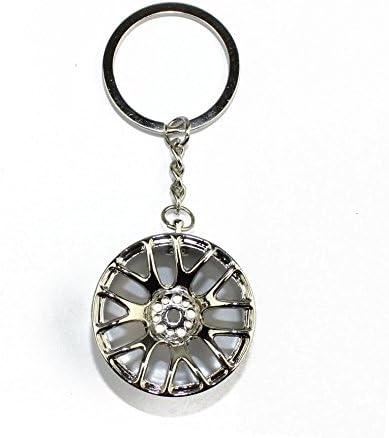 Wheel Rim Tyre Keychain, Pooning Keyring Key Chain Ring Car Spinning Alloy Key Chain Ring For Car enthusiasts