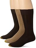 Gold Toe Men's Freshcare Dress Rib 3 Pack, Camel/Loden/Brown, 10-13