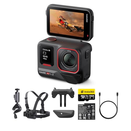 Insta360 Ace Pro 2 Einzel-Akku Bike-Bundle: 8K wasserdichte Actioncam (Leica), 1/1,3" Sensor, Dual-KI-Chip, Top-Schwachlicht, bestes Audio, Flipscreen