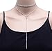 QILMILY Silver Choker Necklace Layered Metal Withe Choker Necklace with Pendant Long Tassel Chain Sexy Choker Y Shaped Lariat Chokers Necklace for Womens Teen Girls