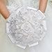 TRUE LOVE GIFT White Bouquet for Bride 8.3 Inches - Wedding Bouquets With Diamond Soft Ribbons, Artificial Rose Bridal Holding Flowers for Bridesmaids
