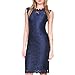 Stanzino Women's 2609NAVYM Sleeveless Lace Dress, Navy, M