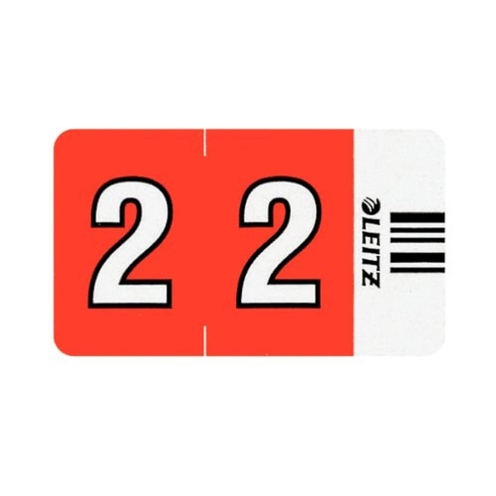 Leitz Orgacolor 66020000 Number Sign Card "2" Pack of 100 Red